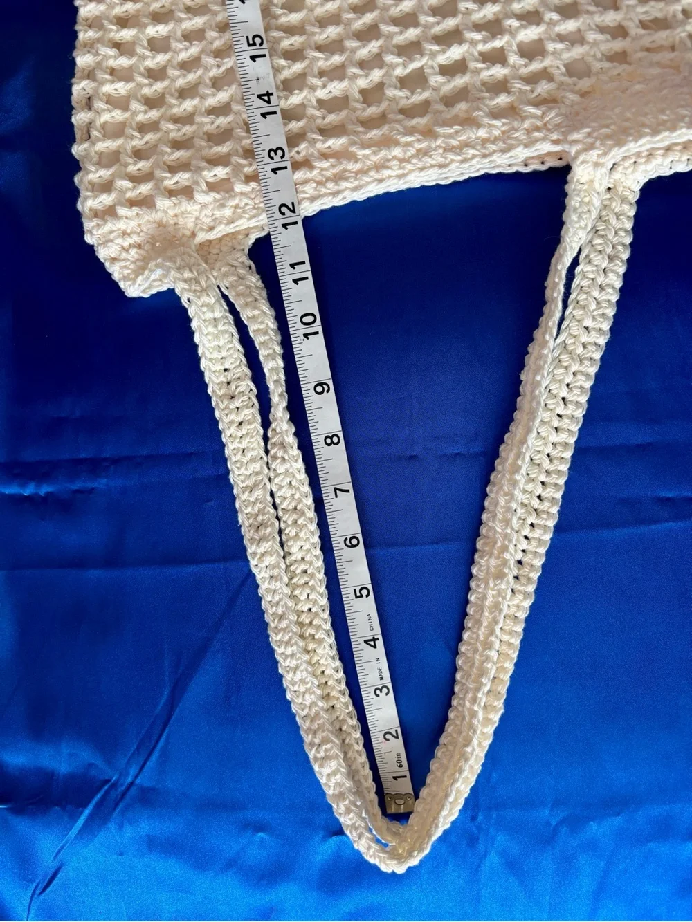 Cream Crochet Net Shoulder Bag / tote